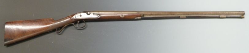 Joseph Simmons percussion converted from flintlock hammer action sporting gun with named and