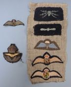 Two Royal Air Force bullion badges together with five other cloth badges