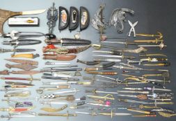 Large collection of novelty paper knives