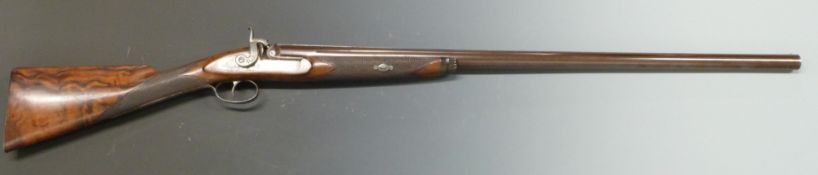 Elizabeth Fletcher of Gloucester 6 bore live pigeon gun with finely engraved lock, stylised