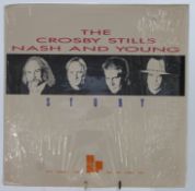 The Crosby Stills Nash and Young - Story 3 albums with 4 sheets insert set for U.S radio stations