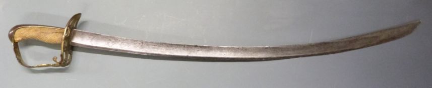 British 1803 pattern Flank Officer's sword with family/personal monogram to cartouche over GR