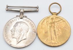 British Army WW1 War and Victory Medals, both named to 26920 Pte L Harris, Gloucestershire Regiment