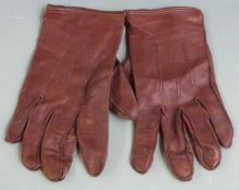 Pair of Royal Air Force brown leather gloves size S/7