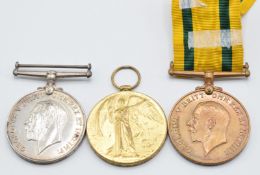 British Army WW1 War and Victory Medals, both named to 1517 Driver C W Aldridge, Army Service Corps,