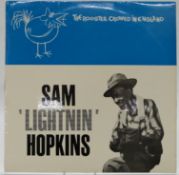 Sam 'Lightnin' Hopkins - The Rooster Crowed In England (77LA12-1) with typed insert, record