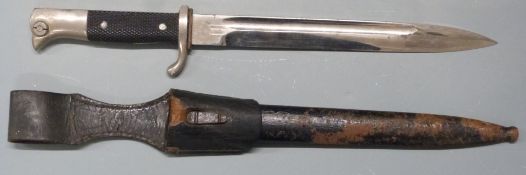 German dress bayonet with working button, grips secured by two rivets, Robiklass Soligen makers to