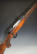 BSA Majestic .270 bolt-action rifle with chequered semi-pistol grip and forend, gold named and