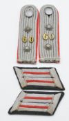 German WW2 Wehrmacht officer's shoulder rank boards and collar rank insignia for 60th Regiment of