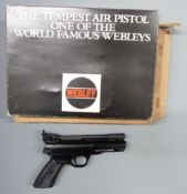 Webley Tempest .22 air pistol with shaped and chequered grips, NVSN, in original fitted box with