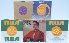 Elvis Presley - Approximately 40 singles including Mystery Train (45-POP 295), appears VG