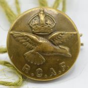 Royal Canadian Air Force escape and evasion tunic button compass