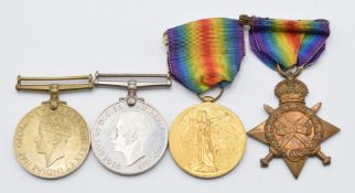 British Army WW1 medals comprising 1914-1915 Star and Victory Medal, both named to 071411 Pte C W