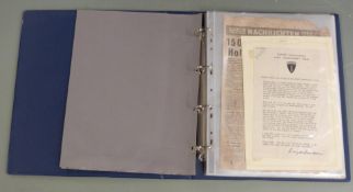 Album containing WW2 propaganda, leaflets and newspaper cuttings including D Day leaflet to the