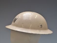 British WW2 Home Front warden's steel helmet, with chin strap