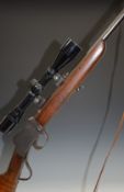 BSA .22LR Martini underlever action rifle with lock impressed 'BSA Trade Marks', leather sling,