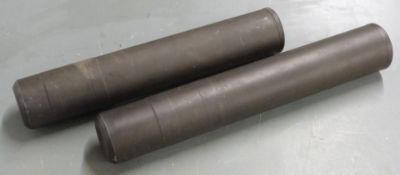 Two rifle sound moderators PLEASE NOTE THAT A VALID RELEVANT FIREARMS/SHOTGUN CERTIFICATE IS