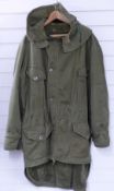 British Army Cold War parka with detachable hood, dated 1953