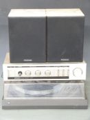 Dual 505-2 stereo turntable, Pioneer SA-301 amplifier and a pair of Wharfdale Diamond II speakers
