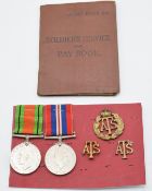British Army WW2 medals comprising Defence Medal and War Medal for Muriel Audrey May Smith later