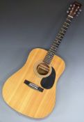 Hohner acoustic guitar model MW400L fitted with six steel strings