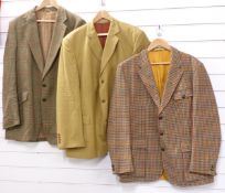 Two wool/tweed sports jackets comprising Magee lightweight, Blade Supersax (large) and a John G
