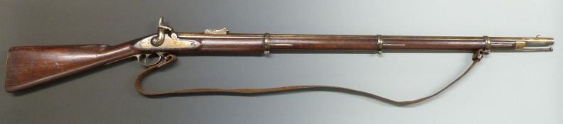 Enfield pattern three band percussion hammer action gun with 1827 Tower and crown over VR cypher