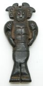 Chinese carved hardstone currency figure, H11cm