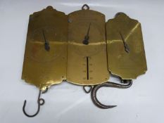 Three Salter spring balances comprising 336lb, 60T 30lb and 260T 60lb examples