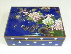 Chinese cloisonné box W 14 x D 10 x H 4cm