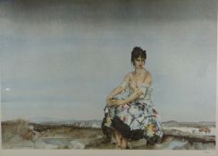 William Russell Flint (1880-1969) limited edition (716/850) print 'Mademoiselle Sophie' with blind