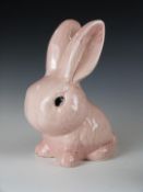 Sylvac snub nose rabbit in rare pink colourway, model 1027, H20cm
