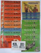 A collection of Meccano outfit instructions including 9, 2, 3, 4, 1a, 2a, 3a, 4a, 5a, 6a etc