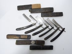 Six cut throat razors to include Joh Engstrom, Rodgers and George & Son