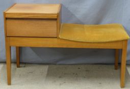 A retro/ mid century modern telephone seat, W86 x D37 x H56cm