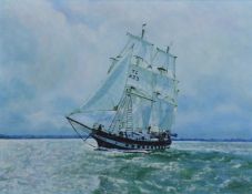 D. M. Greenwood oil or acrylic on board maritime study 'Royalist' sailing ship, signed lower right