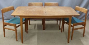 A retro dining table with chairs W150cm