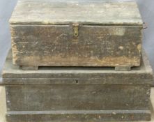 Two vintage tool chests, length of larger 87cm