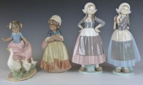 Four Lladro figurines, tallest 24cm