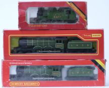 Three Hornby and Tri-ang Hornby 00 gauge model railway LNER locomotives including B12 R.866 and