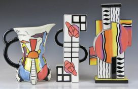 Three Lorna Bailey vases / jugs including Macintosh inspired limited edition vase and a Dimsdale