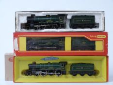 Three Tri-ang Hornby 00 gauge model railway GWR locomotives, all in boxes.