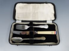 Elizabeth II 1953 coronation cutlery set by Ryals, in fitted case, length 20cm