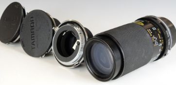Tamron CF tele macro 70-150mm 1:3.5 lens with Adaptall Nikon mount together with three further