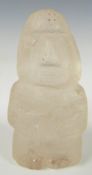 A pre Columbian rock crystal figure, H6.5cm