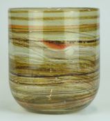Isle of Wight glass vase with flame pontil to base, H 21cm
