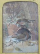 John Gerrard Keulemans (Dutch 1842-1912) watercolour 'Frozen Out' two robins finding shelter from