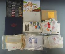 A box of GB covers and mint stamps singles and blocks, booklets, 1994 year pack etc