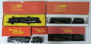 Four Hornby and  Tri-ang Hornby 00 gauge model railway locomotives including Britannia, Flying
