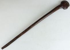 African tribal Usambara figural mountain staff, Tanzania probably 19thC, H57cm